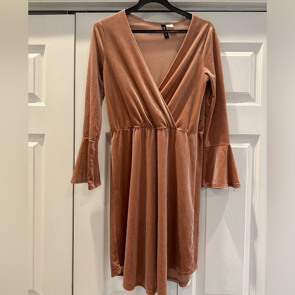 Rose Velour Wrap Dress